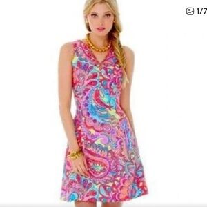 Lilly Pulitzer Lloyd Feelin’ Groovy Beaded Paisley Sleeveless Dress